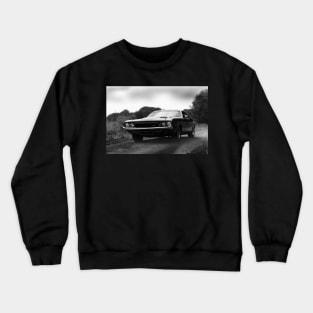 dodge challenger, classic car, black white Crewneck Sweatshirt